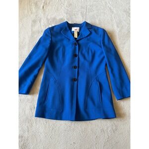Mondi Blue Blazer Jacket Fitted Career Wear Business Coat Size 10